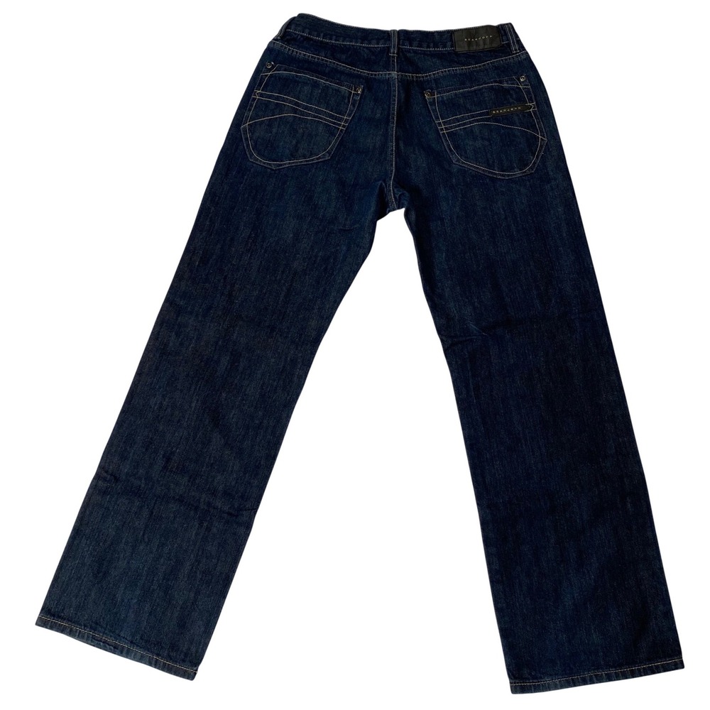 Sean John Mens Dark Wash Straight Leg Denim Jeans Blue Size 34 33 Classic Fit
